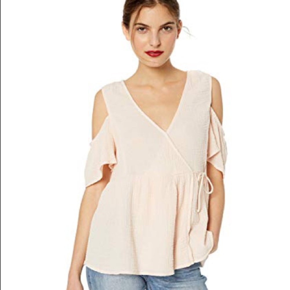 Lucky Brand Cold Shoulder Tie & Faux Wrap